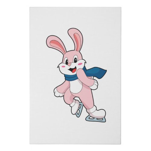 Rabbit Ice skating Ice skates Faux Canvas Print