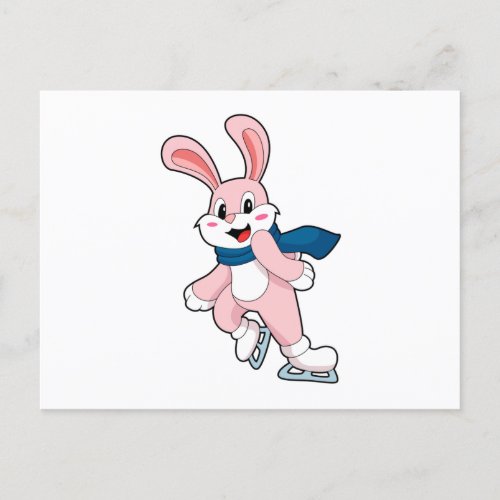 Rabbit Ice skating Ice skates Postcard
