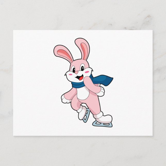 Rabbit Ice skating Ice skates Postcard (Front)