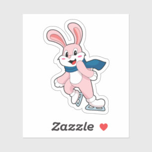 Rabbit Ice skating Ice skates Sticker