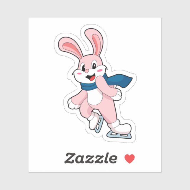 Rabbit Ice skating Ice skates Sticker (Sheet)