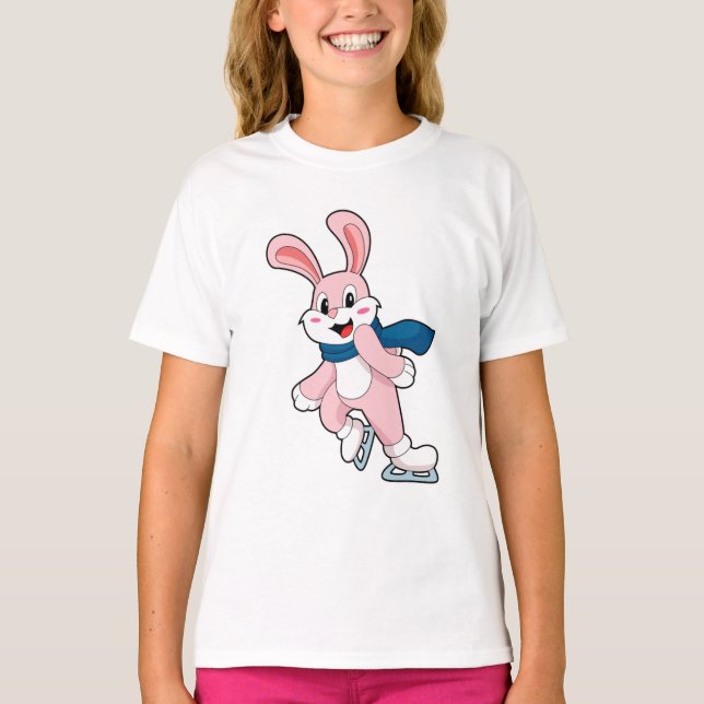 Rabbit Ice skating Ice skates T-Shirt (Front)