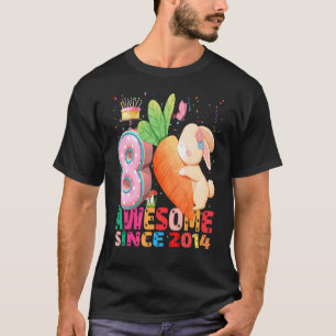 Rabbit I'm 8 Years Old Girls Birthday Rabbit Party T-Shirt