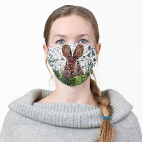 Rabbit in a Cabbage Patch Adult Cloth Face Mask