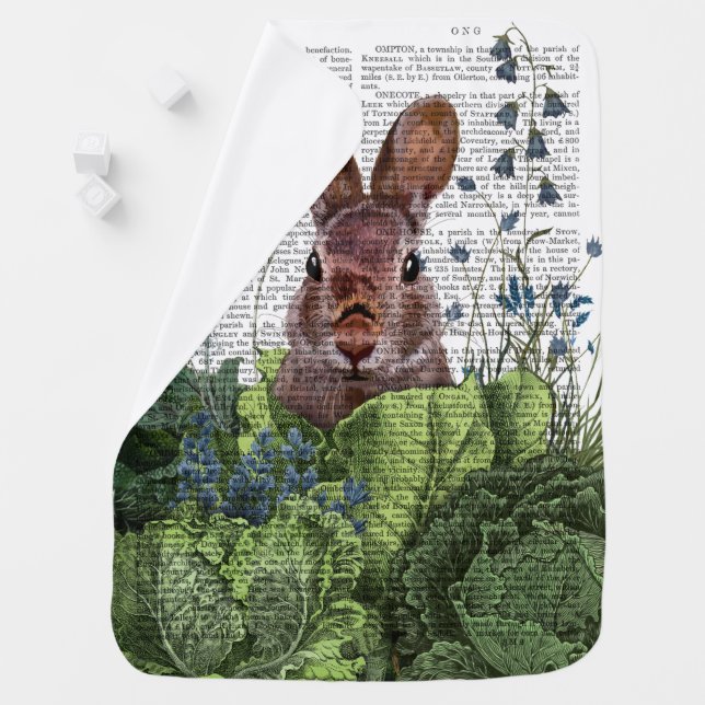 Rabbit in a Cabbage Patch Baby Blanket (In Situ)