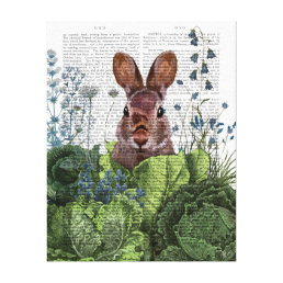 Rabbit in a Cabbage Patch Canvas Print