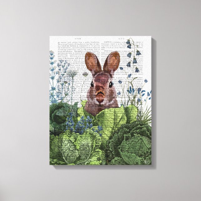Rabbit in a Cabbage Patch Canvas Print (Front)