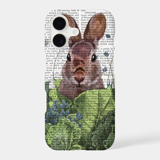 Rabbit in a Cabbage Patch Iphone Case (Back)