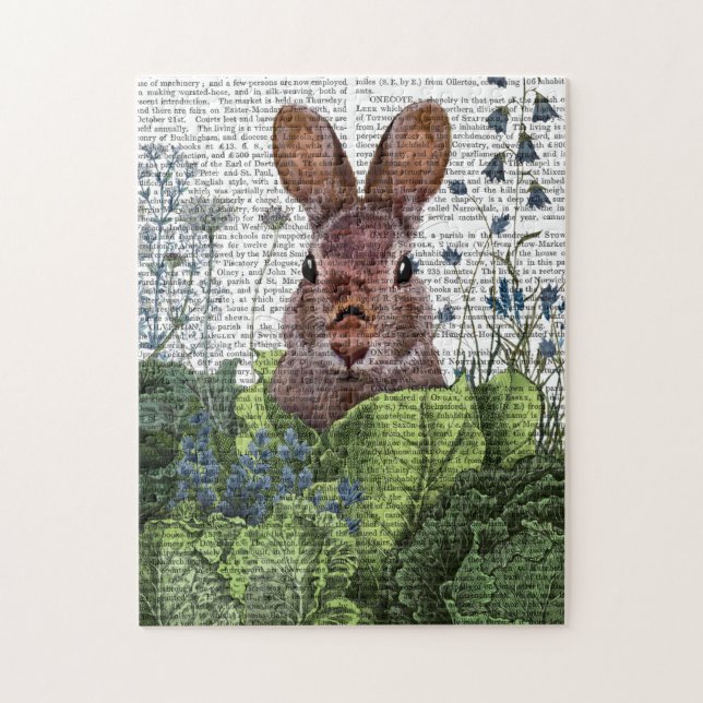 Rabbit in a Cabbage Patch Jigsaw Puzzle (Vertical)