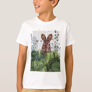 Rabbit In A Cabbage Patch T-shirt by worldartgroup at Zazzle
