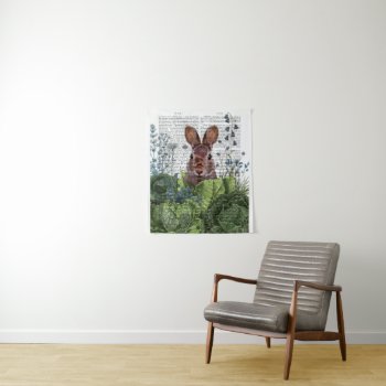 Rabbit In A Cabbage Patch Tapestry by worldartgroup at Zazzle