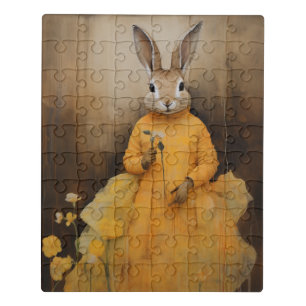 Rabbit in a Fancy Yellow Dress Jigsaw Puzzle