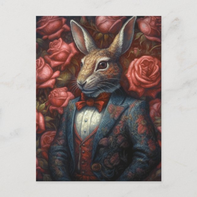 Rabbit in a Suit Postcard (Front)