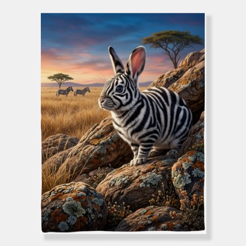 Rabbit In African Savannah Sunset Wildlife Fleece Foam Board