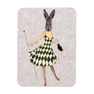 Rabbit in Black White Dress 2 Magnet