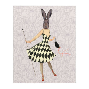 Rabbit in Black White Dress Acrylic Print