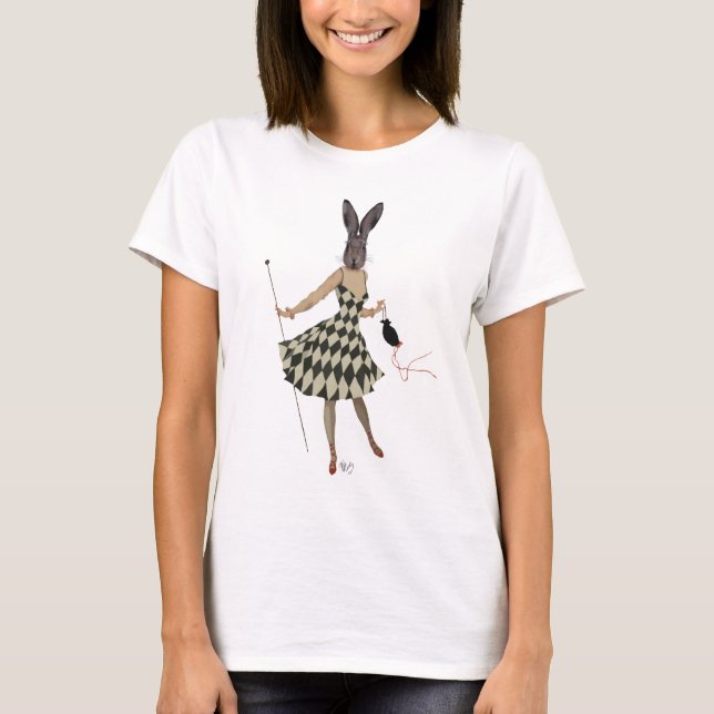 Rabbit in Black White Dress T-Shirt (Front)
