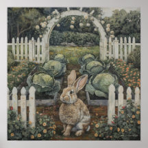 Rabbit In Cabbage Patch Easter Themed