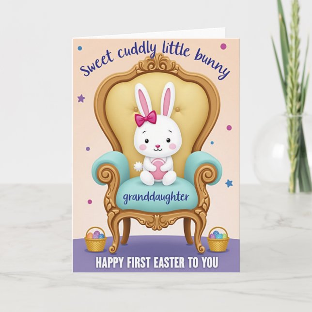 Rabbit In Chair Occasion Card (Front)