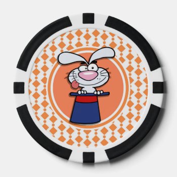 Rabbit In Hat Magic Trick Poker Chips by doozydoodles at Zazzle