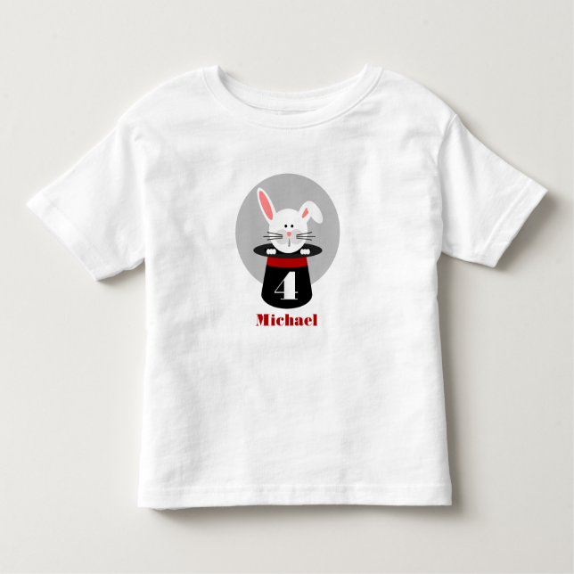 Rabbit In Hat Magician Birthday Shirt (Front)