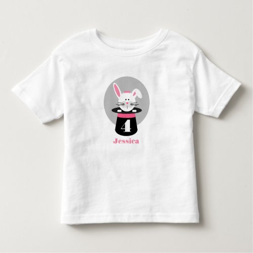 Rabbit In Hat Magician Birthday Shirt _ Pink