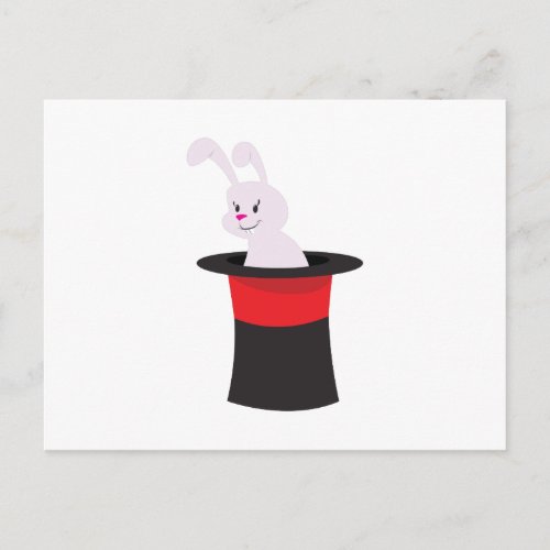 Rabbit in Hat Postcard