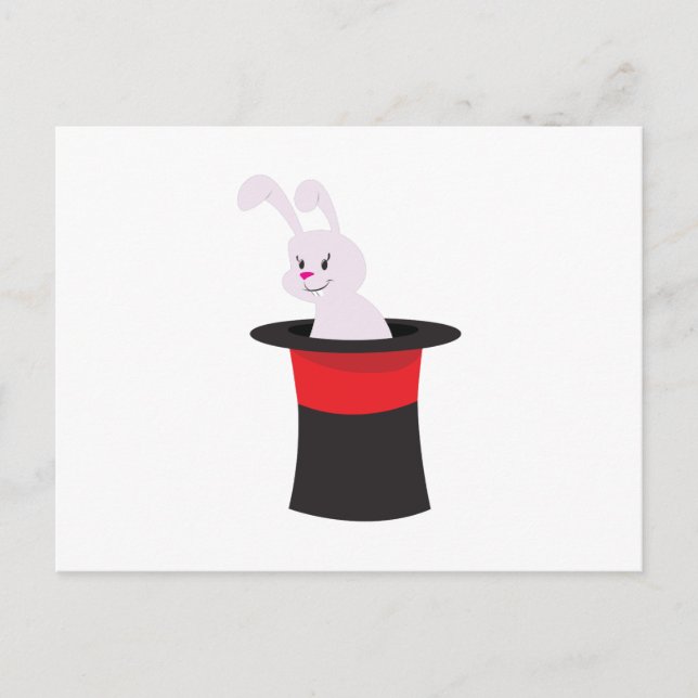 Rabbit in Hat Postcard (Front)