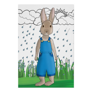rabbit in rain poster