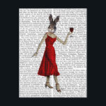 Rabbit in Red Dress Postcard<br><div class="desc">Animals & Nature</div>