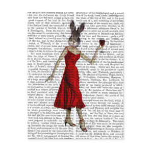 Rabbit in Red Dress Postcard