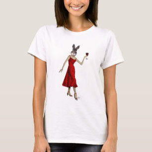 Rabbit in Red Dress T-Shirt