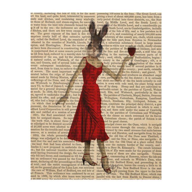 Rabbit in Red Dress Wood Wall Art (Front)