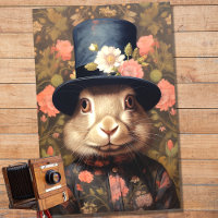Rabbit in Suit and Hat 4 Decoupage Paper