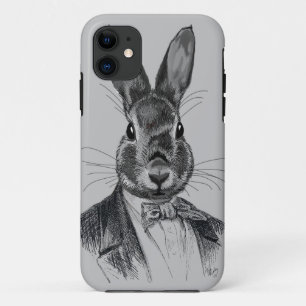 Rabbit In Suit Portrait iPhone 11 Case