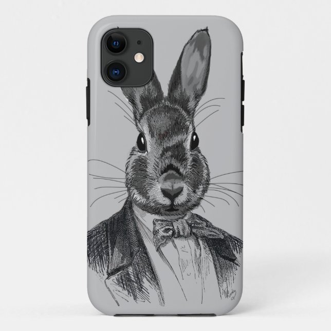 Rabbit In Suit Portrait Case-Mate iPhone Case (Back)