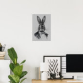 Rabbit In Suit Portrait Poster | Zazzle