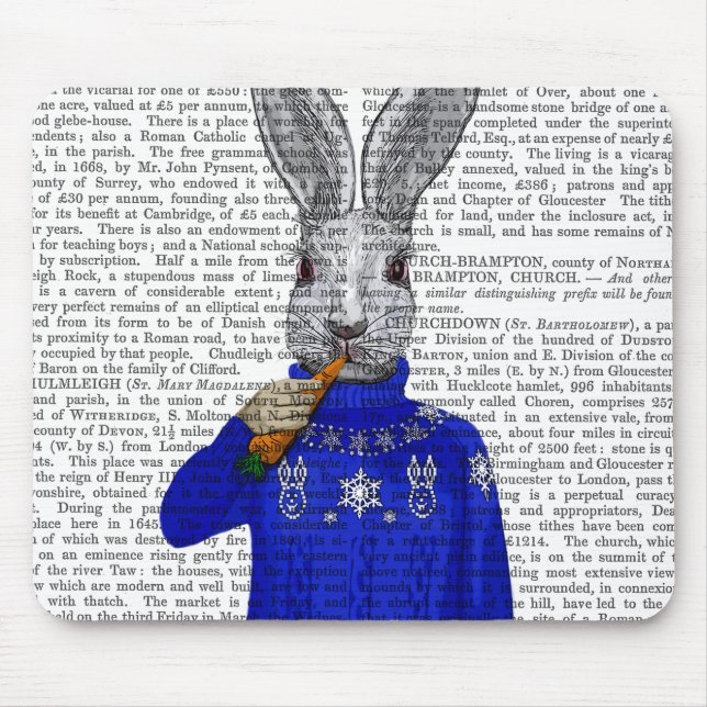 Rabbit In Sweater 2 Mouse Pad (Front)