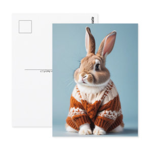 Rabbit in sweater, Postcrossing Postcard