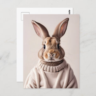 Rabbit in sweater, Postcrossing Postcard