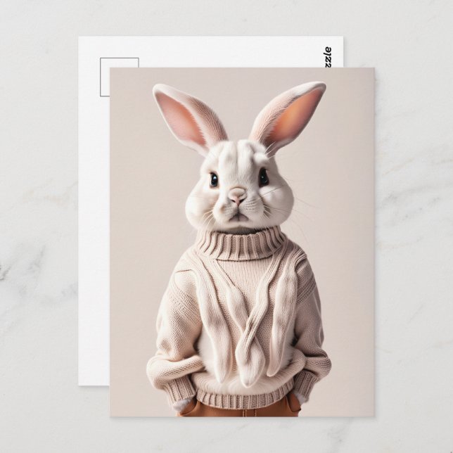Rabbit in sweater, Postcrossing Postcard (Front/Back)