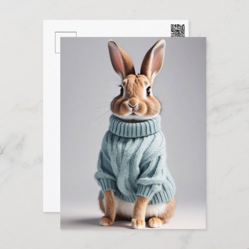 Rabbit in sweater Postcrossing Postcard