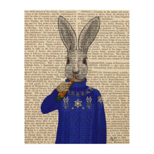 Rabbit In Sweater Wood Wall Art