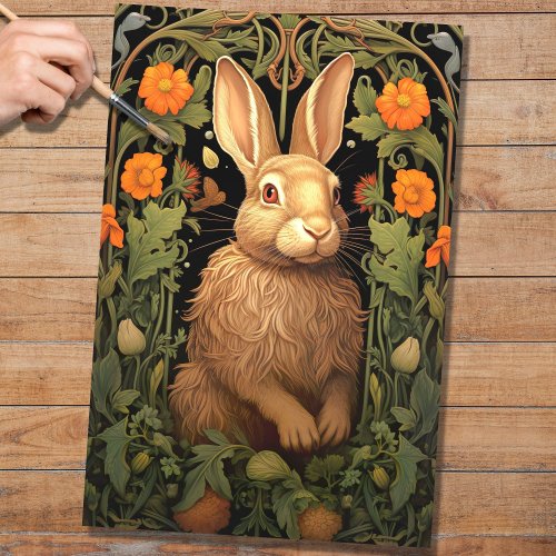 Rabbit in Tapestry 1 Decoupage Paper