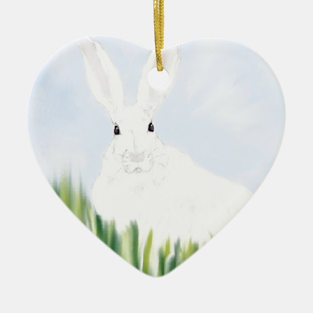 RABBIT IN THE FIELD CERAMIC ORNAMENT (Front)