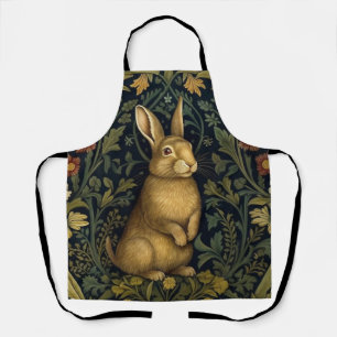 Rabbit in the forest art nouveau style apron