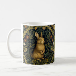 Rabbit in the forest art nouveau style coffee mug