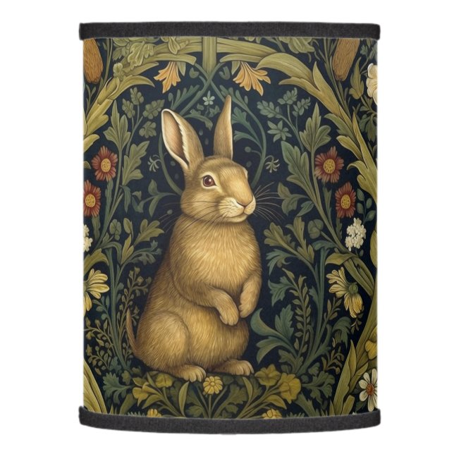 Rabbit in the forest art nouveau style lamp shade (Left)