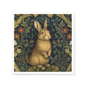 Rabbit in the forest art nouveau style napkins