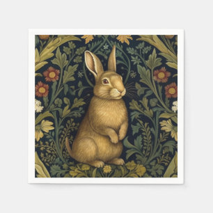 Rabbit in the forest art nouveau style napkins